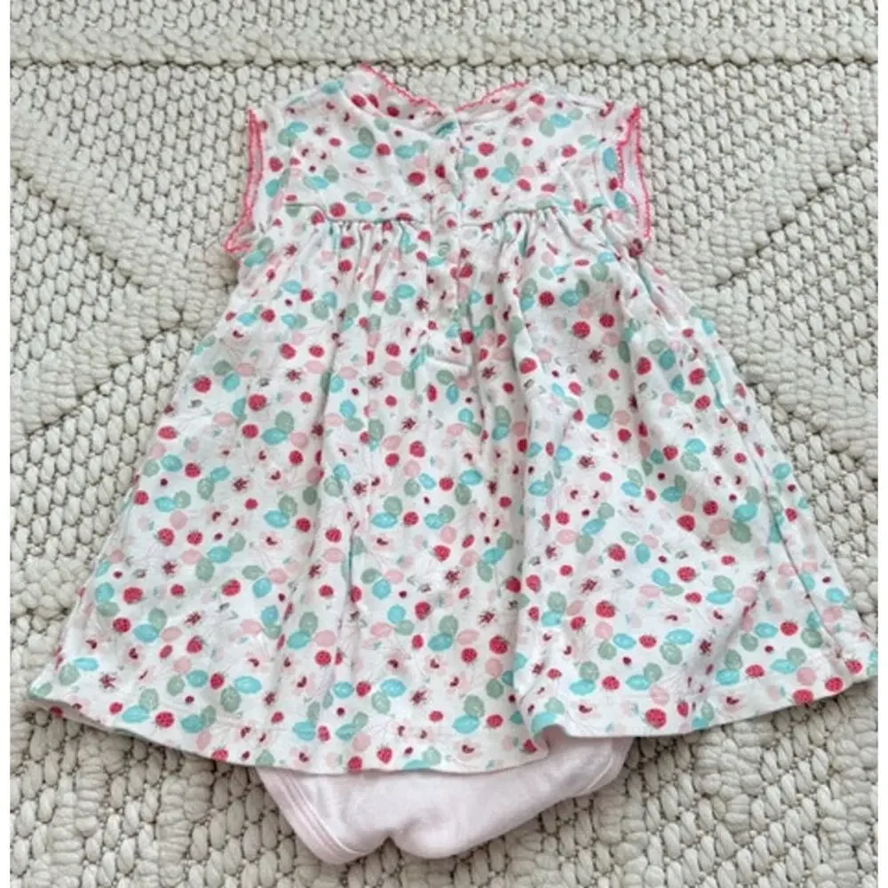 Baby Girl Petit Bateau Floral Cotton Dress w/Bloomer Size 12 Month